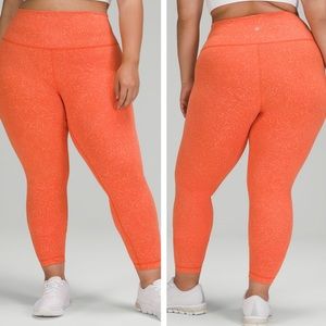 LULULEMON NWT WUNDER TRAIN HIGH RISE TIGHT 25” CRUNCH WARM CORAL LEGGINGS ORANGE